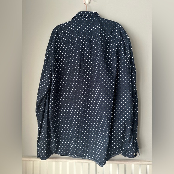 H&M Navy Polka Dot Slim Fit Shirt xl - Picture 4 of 4